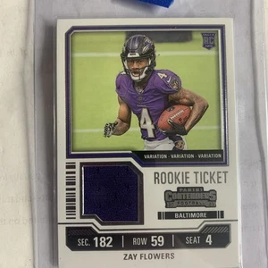 2023 Panini Contenders ZAY FLOWERS RC Rookie Ticket Jersey Patch - Picture 1 of 2