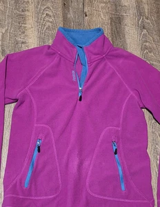 Reebok Damen lila blau 1/4 Zip Pullover Jacke Reißverschlusstaschen Größe Medium - Bild 1 von 10