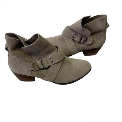 Botines para mujer American Eagle Outfitters cuero tostado gamuza hebilla talla 6,5 Foto 1 de 4