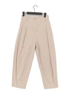 COS Women's Trousers UK 6 Cream Cotton with Elastane Tapered Cropped - Picture 1 of 5
