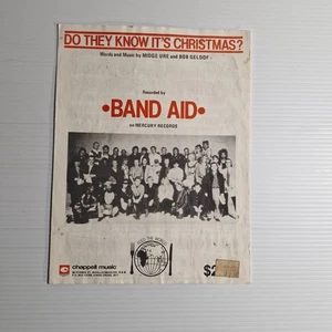Band Aid - Do They Know It's Christmas? 1984 Oz Sheet Music George Michael - Foto 1 di 1