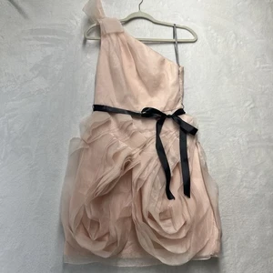 Weißes Vera Wang Brautjungfernkleid Damen 2 hellrosa Blumen ASI Gossip Girl LESEN - Bild 1 von 9
