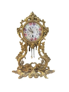 Reloj Gebr Wintermantel vintage de latón, bronce, con movimiento de llave herida - Imagen 1 de 4