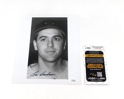 Lou Boudreau Signed 8 x 10 B&W Photo Indians JSA Auto - Image 1 of 3