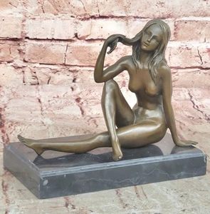 Scultura/figurina ragazza nuda bronzo erotico, opera d'arte regalo, statuina fatta a mano - Foto 1 di 10