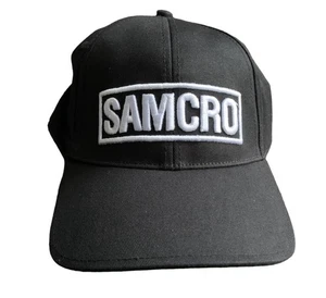 Sons of Anarchy Hat SAMCRO Fitted Black & White Bikercore Reaper TV Casual Y2K - Picture 1 of 8