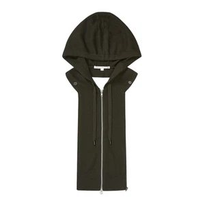 VERONICA BEARD Cashmere Hoodie Dickey in Army - Picture 1 of 12