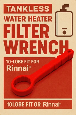 Tankless Water Heater Filter Wrench – 10-Lobe Fit for Rinnai H98-510-S