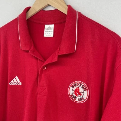Camisa polo de beisebol masculina Boston Red Sox GG Adidas manga curta vermelha pique - Imagem 1 de 4