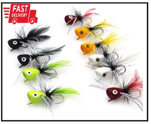 Fliegenfischen Poppers, Topwater Angelköder Barsch Crappie Bluegill Sonnenfische Panfis - Bild 1 von 2