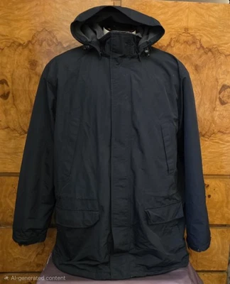 LANDS END WINDCHECK ~ ABRIGO PARKA CON CAPUCHA AZUL MARINO PARA HOMBRE ~ XL (46-48) Foto 1 de 4