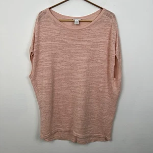 J. Jill Pure Size Small Jill Cap Sleeve Linen Blend Sweater Peach Lightweight - Picture 1 of 7