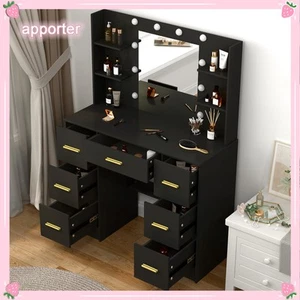 Set vanità trucco 10 luci led specchio toeletta comò scrivania 7 cassetti - Foto 1 di 8