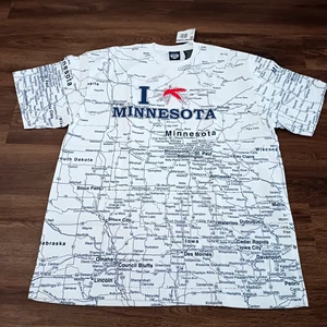 Nueva Camiseta Minnesota State Of Mine Estampada Mapa Grande L - Imagen 1 de 4