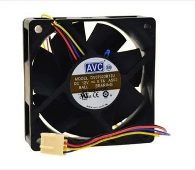 1pcs AVC 0.7A DV07020B12U AS02 70x20MM 4-PIN CPU Fan DC 12V BALL BEARING - Image 1 of 3
