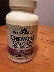 Windmill Chewable Calcium 500mg & D3 Wafers Supplement for Strong Bones 60 Count