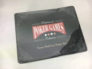 Colección profesional de juegos de póquer Texas Hold'em juego de regalo de póquer caja de hojalata - Imagen 1 de 6