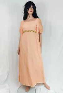 Vintage Peach Maxikleid Gr. S / M - Union Tag, Brautjungfer oder Tanz - pre-loved - Bild 1 von 8