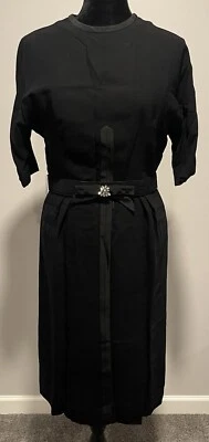 Vestido recto vintage para mujer R&K años 60’s negro con cinturón talla mediana hecho en unión Foto 1 de 4