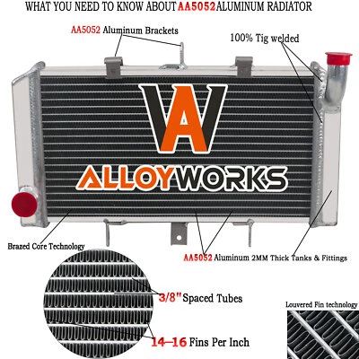 Aluminum Cooler Radiator For 2007-2011 2008 2009 2010 Kawasaki Z1000 Z750 - Image 1 of 4