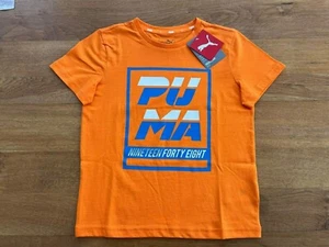 PUMA Boys Orange 100% Cotton 1948 Logo T-Shirt - BNWT - Picture 1 of 3