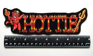 🔥HOTTIE WITH DEVIL BATTLE VEST JACKET BIKERS CLOTHING VEST JACKET SEW ON PATCH - Picture 1 of 5