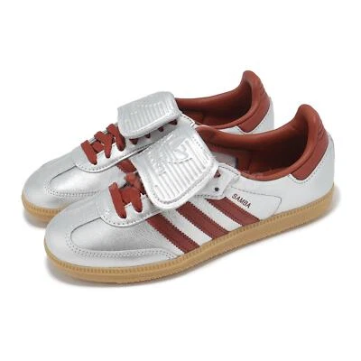 adidas Originals Samba LT W Silver Metallic Red Gum Women Casual Shoes JH5707 - Immagine 1 di 4