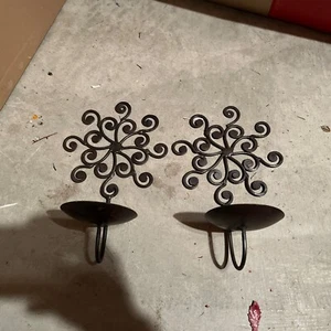 Metal  Wall Hanging Sconce Candle Holder Bronze Finish Celtic - Picture 1 of 2