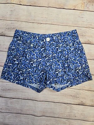 Тряпка и кости женщин короткие 3 дюйма размер 0 синий цветочный принт легкий хлопок - Изображение 1 из 4