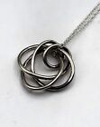 Vintage Infinity Love Knot Pendant Chain Necklace Sterling Silver