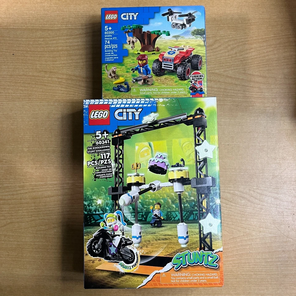 LEGO CITY: The Knockdown Stuntz Challenge & Wildlife rescue lot New - Image 1 of 1