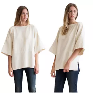 Top Acolchado Grúa Negro Algodón S Pequeño Cuello Barco Cuadrado Crema Marfil Sostenible - Imagen 1 de 12