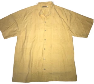 Tommy Bahama kurzärmeliges Shirt Größe Large gelb geknöpft Seide - Bild 1 von 7