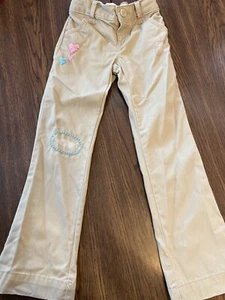 Girls Old Navy Khaki Patchwork Pants NEW Size 6 - Picture 1 of 9