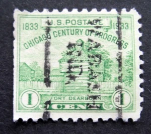 Sc # 728 ~ 1 cent Century of Progress Issue, Precancel, WABASH IND. - Picture 1 of 1