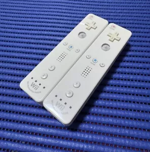Nintendo Wii Remote Controller White Lot of 2 OEM Tested Remote Motion Plus - Picture 1 of 1