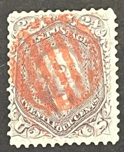 Travelstamps: US Stamps Scott #70 - 24¢ Used Sound - Red Fancy Cancel NICE! - Picture 1 of 5