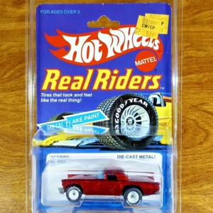 Hot Wheels Real Riders '57 T-Bird Metalflake Red White Hubs Malaysia 1983 Ford - Picture 1 of 3