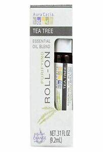 NEW Aura Cacia Purifying Roll-On Oil Tea Tree Essential Oil Blend 0.31 Fl Ounce