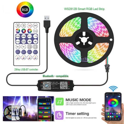 WS2812B Smart RGB Led Strip DC5V USB Bluetooth-compatible Music Controller Kit - Image 1 of 4