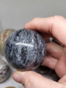 ~ Adorable Black Granite Healing Sphere Stone Wicca Pagan Looks - Feels Amazing - Picture 1 of 2