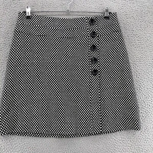 Vintage Talbots Skirt Womens 14 Black Wool Lined Button Side Mini Slit A Line - Picture 1 of 11