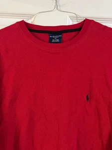 POLO RALPH LAUREN Nachtwäsche Hemd Herren 2XL Thermo Waffelstrick Lounge Rot - Bild 1 von 2