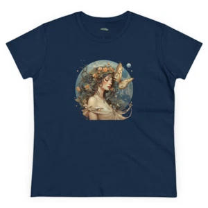 Camiseta de algodón de peso mediano para mujer Butterfly Goddess - Imagen 1 de 21