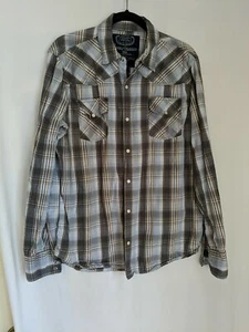 GPH Supply Company USA Plaid Pearl Snap Western Shirt Men's Lg Long Sleeve - Picture 1 of 6