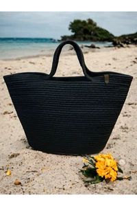 Jute Tote Bag Initial Women Hand Bag Beach Bag Grocery Bag - Picture 1 of 8