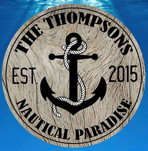 NAUTICAL PARADISE PERSONALIZED SIGN MONOGRAMMED  - Picture 1 of 1