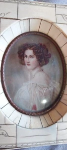 Antique portrait Miniature hand painted. important frame - Picture 1 of 5