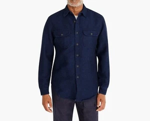 $138 NWT J. Crew Wallace & Barnes Indigo XL heavy Chamois Flannel Cotton shirt - Picture 1 of 10