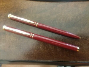 PELIKAN NEW CLASSIC LINE P-381 MARSALA - RED SET OF FOUNTAIN AND BALLPOINT PENS - Picture 1 of 8